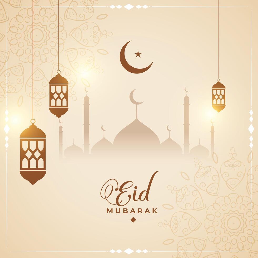 kulturell eid mubarak kort design bakgrund vektor