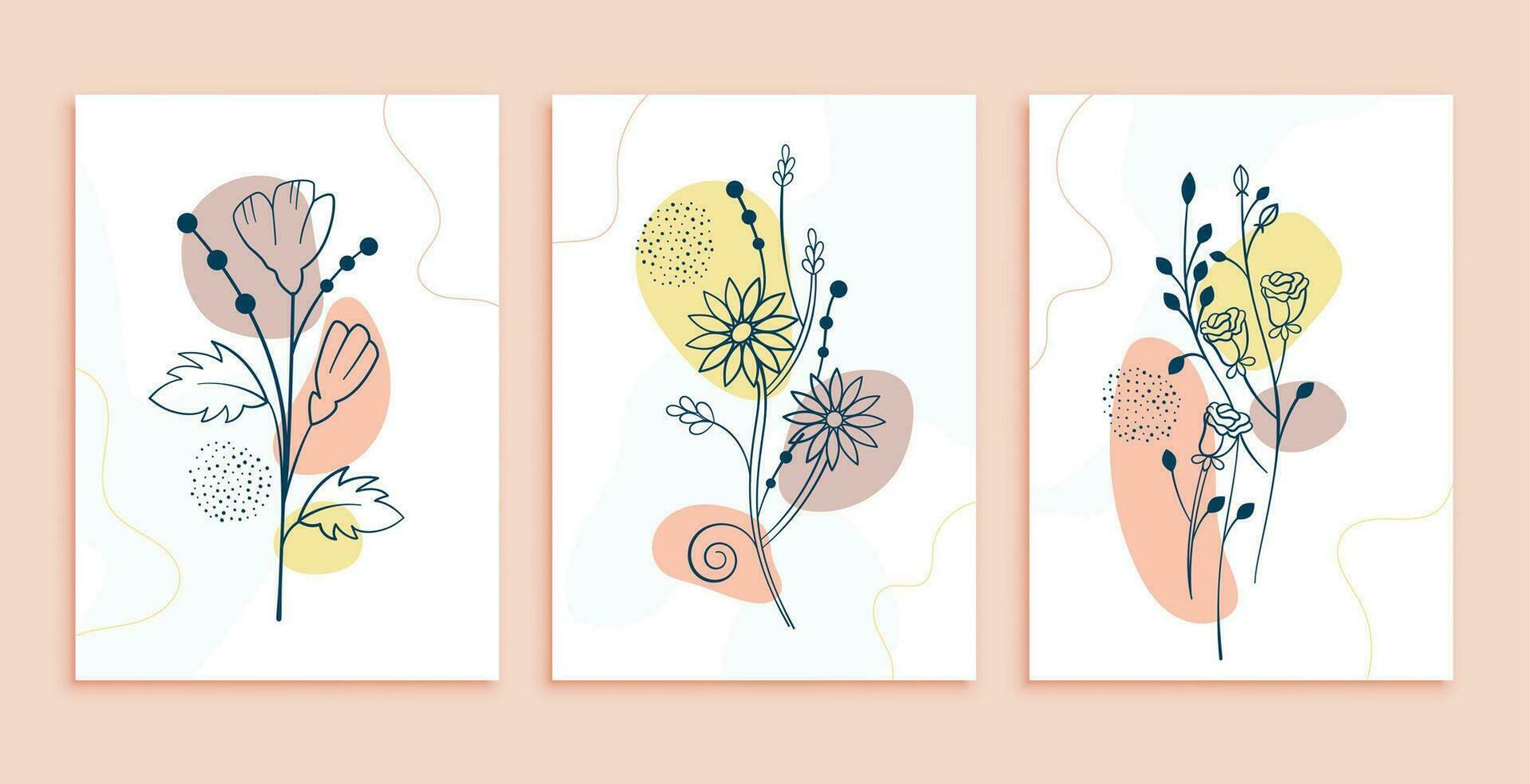 Linie Kunst Blumen Poster Layout Vorlage Design vektor