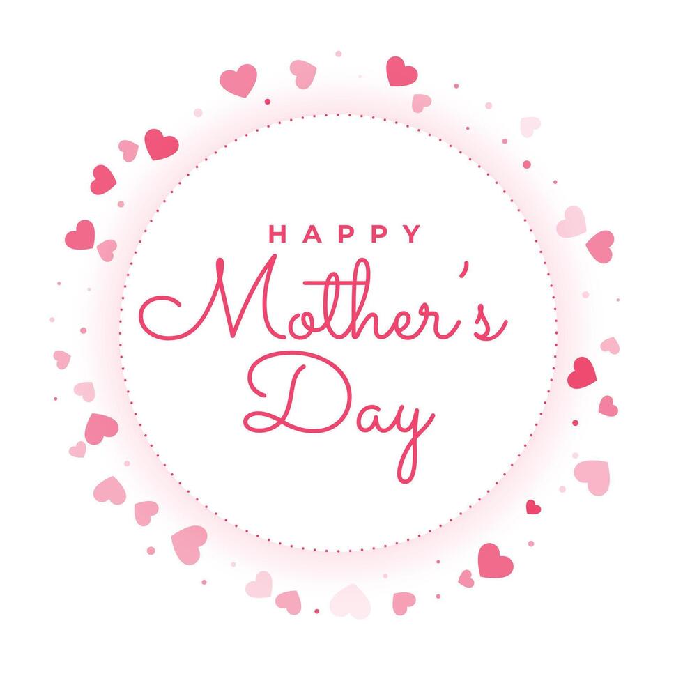 glücklich Mutter Tag Liebe Herzen Rahmen Gruß Design vektor