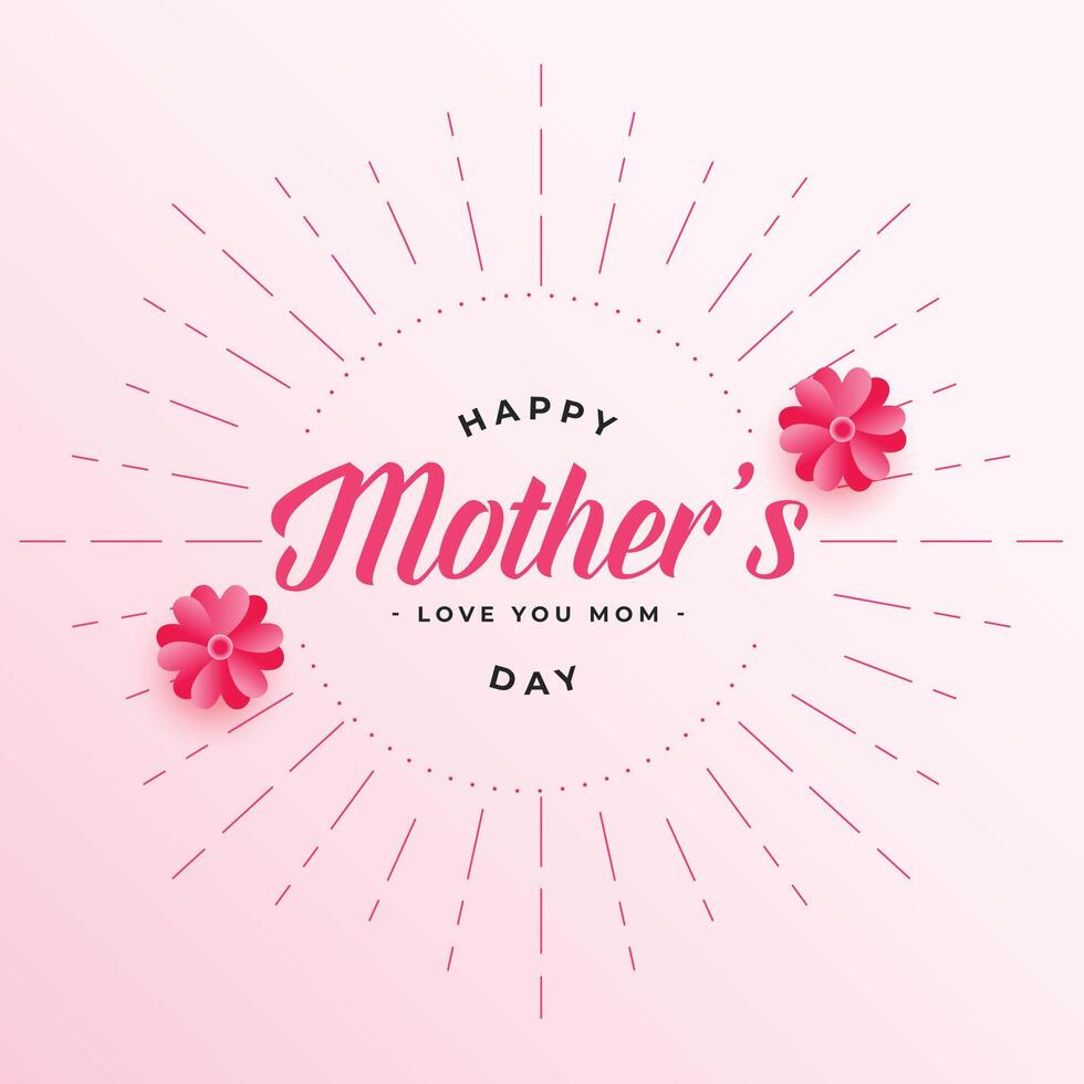 glücklich Mütter Tag Blume dekorativ Karte Design vektor