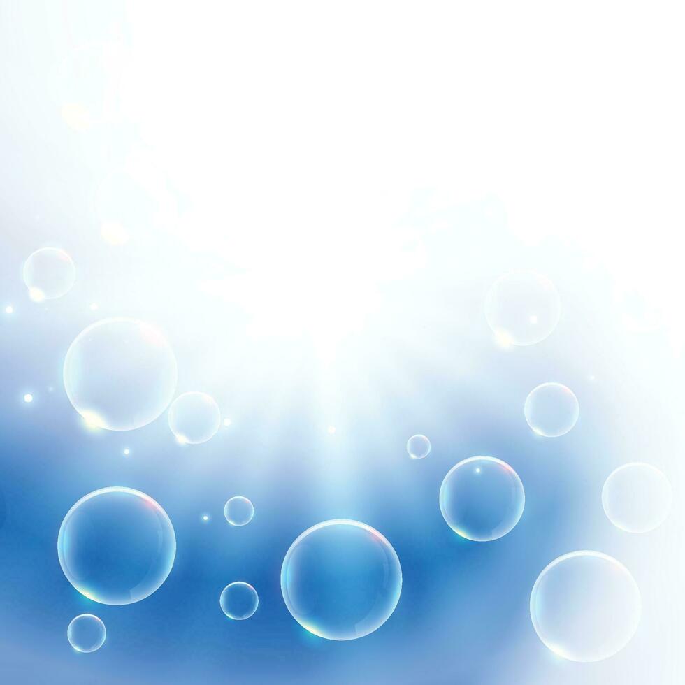Wasser Luftblasen auf glänzend glühend Hintergrund vektor