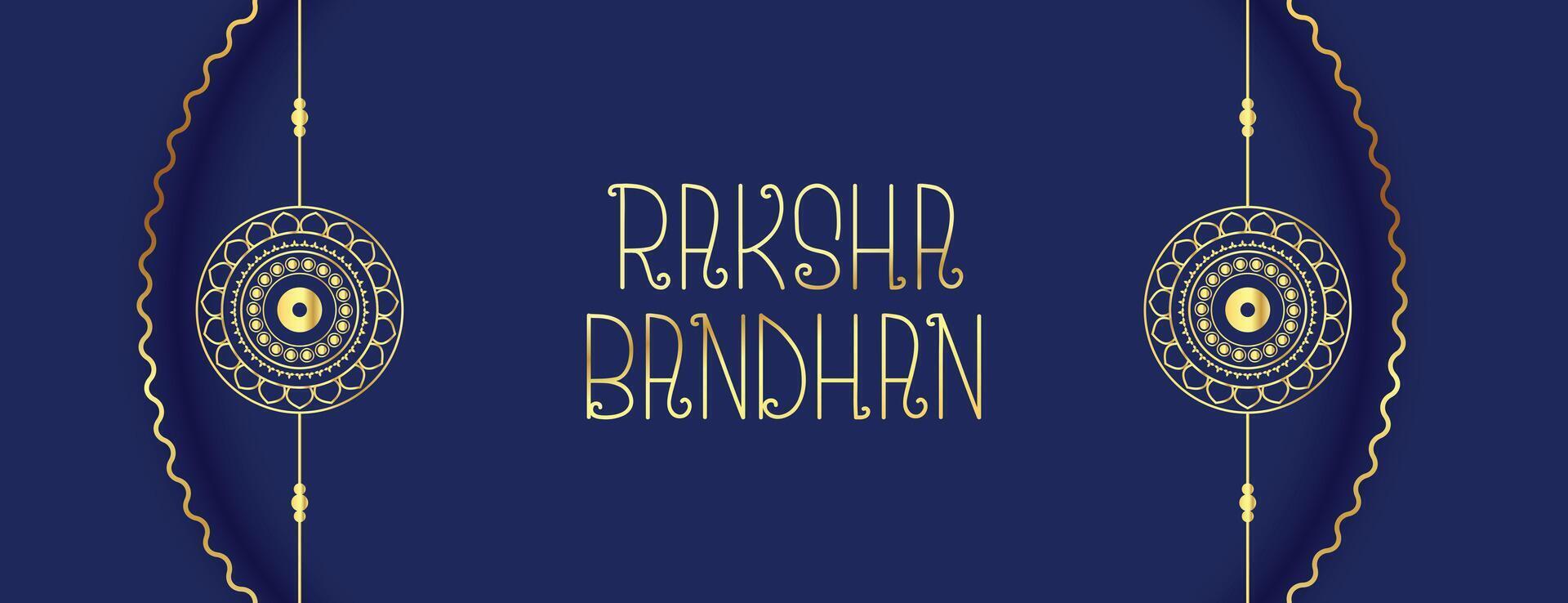 elegant Raksha Bandhan Festival Banner mit golden Rakhi vektor
