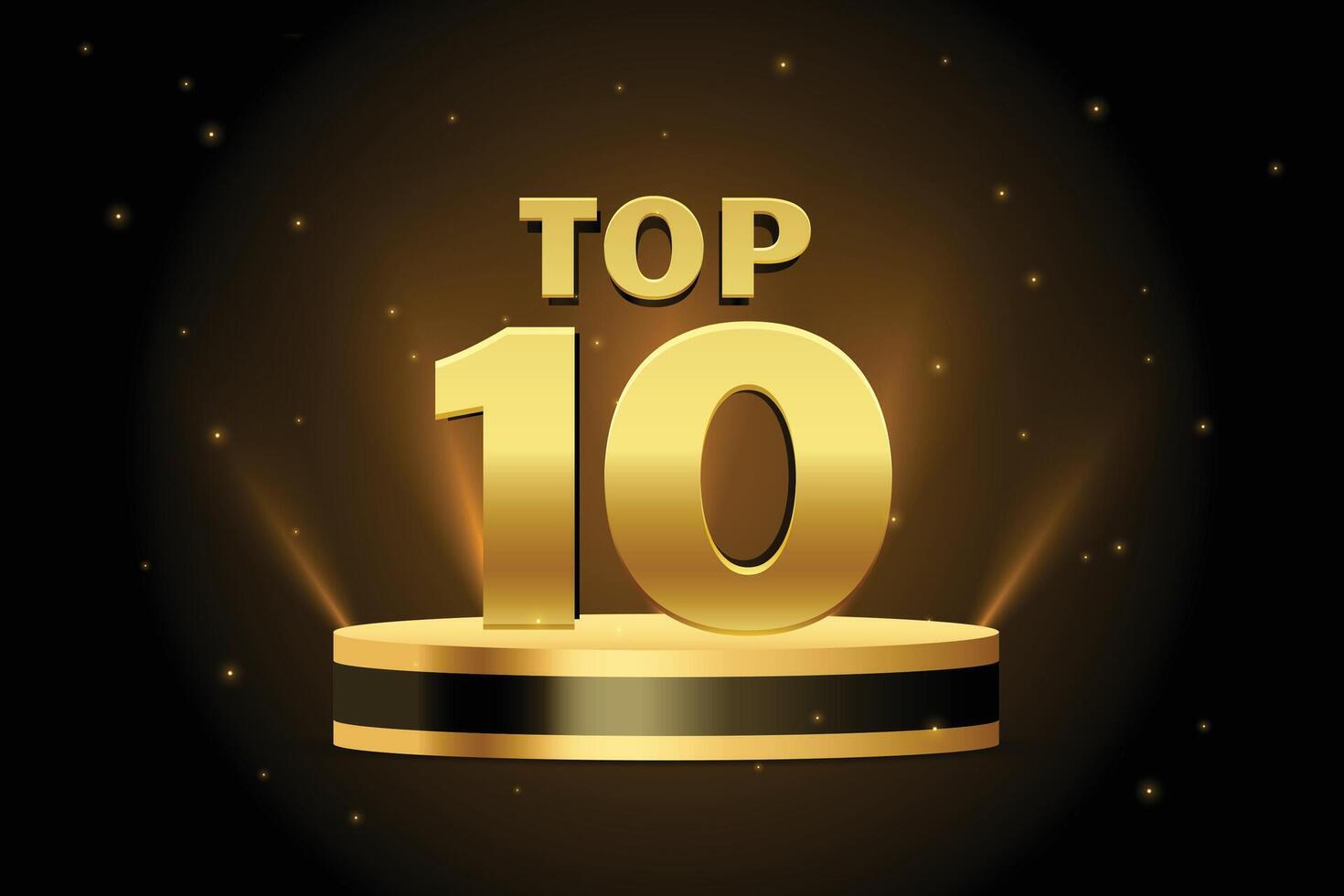 topp 10 bäst gyllene podium tilldela bakgrund vektor
