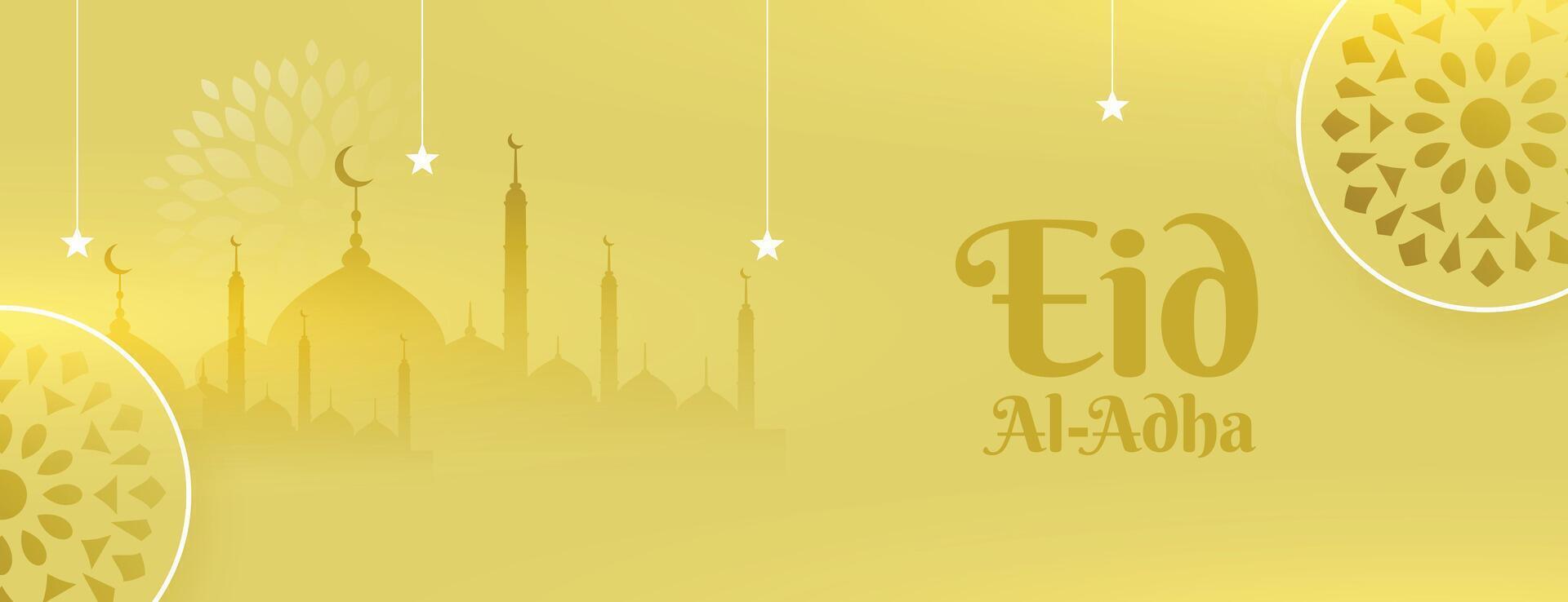 dekorativ eid al adha Muslim Festival breit Banner vektor