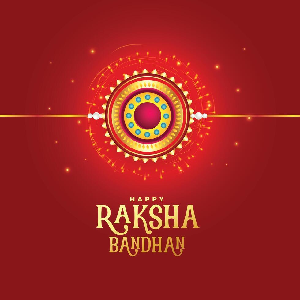 Raksha bandhan festival röd kort design vektor