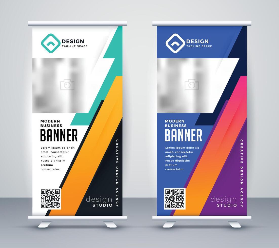 modern rollen oben standee Banner Design vektor