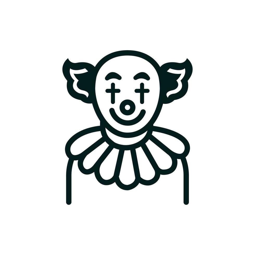 clown ikon linje ikon. vektor illustration, symbol logotyp design stil
