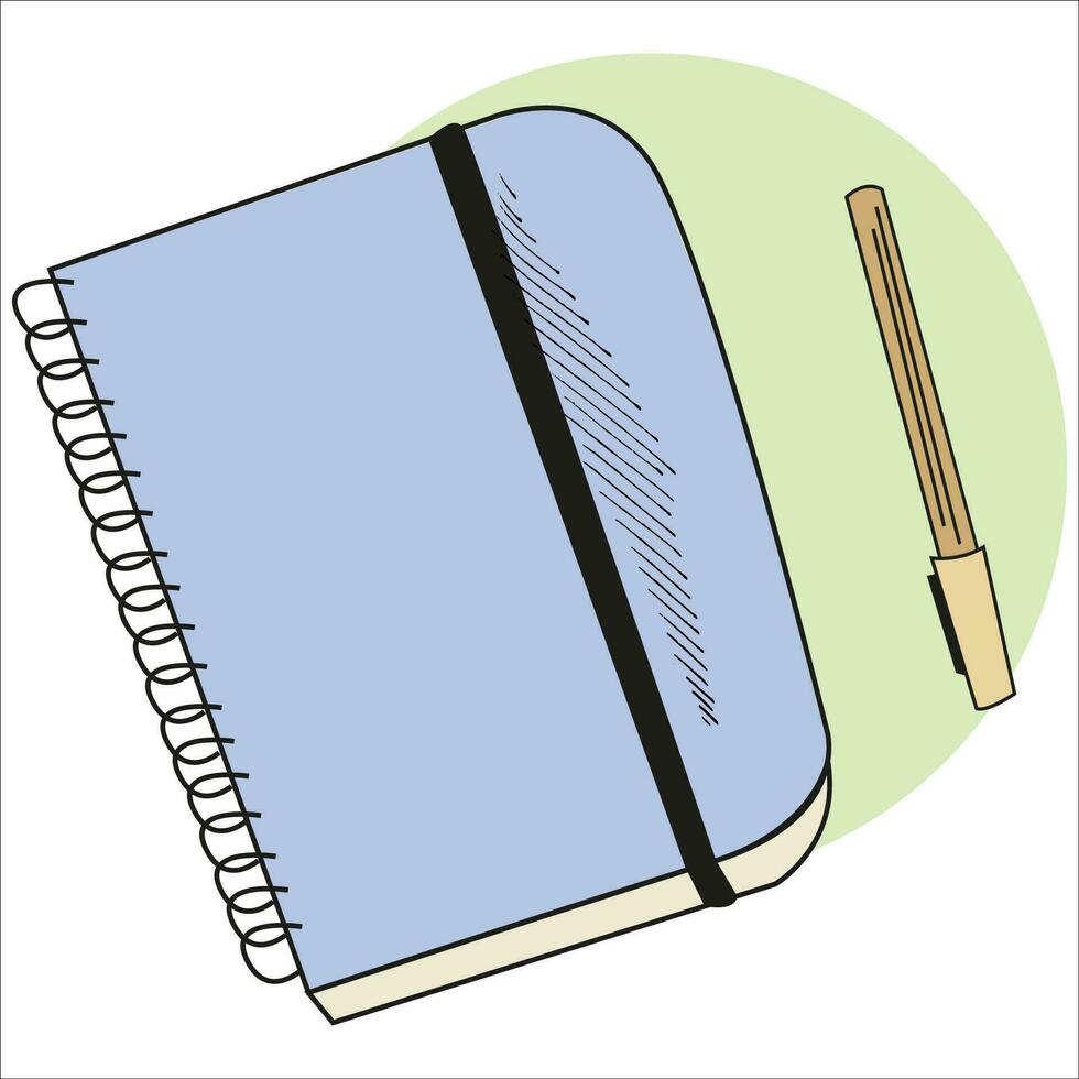 anteckningsbok, anteckningsblock, skiss bild. vektor bild, för klistermärken, inlägg