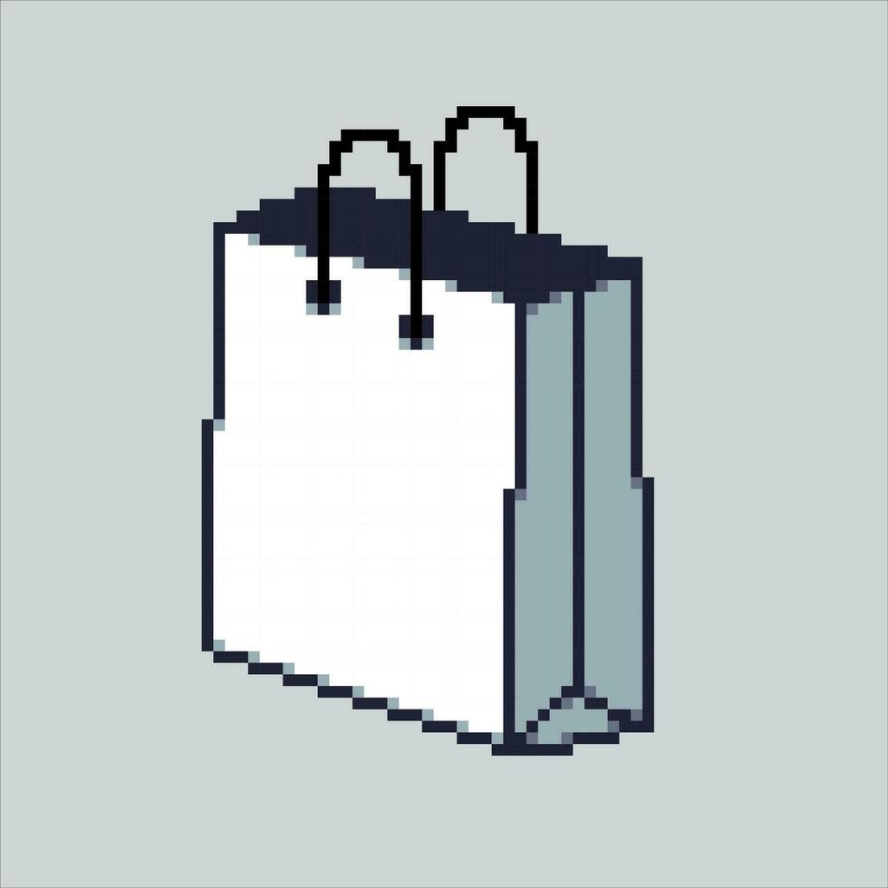 pixel konst illustration handla väska. pixelated handla väska. handla väska köpcenter pixelated för de pixel konst spel och ikon för hemsida och video spel. gammal skola retro. vektor