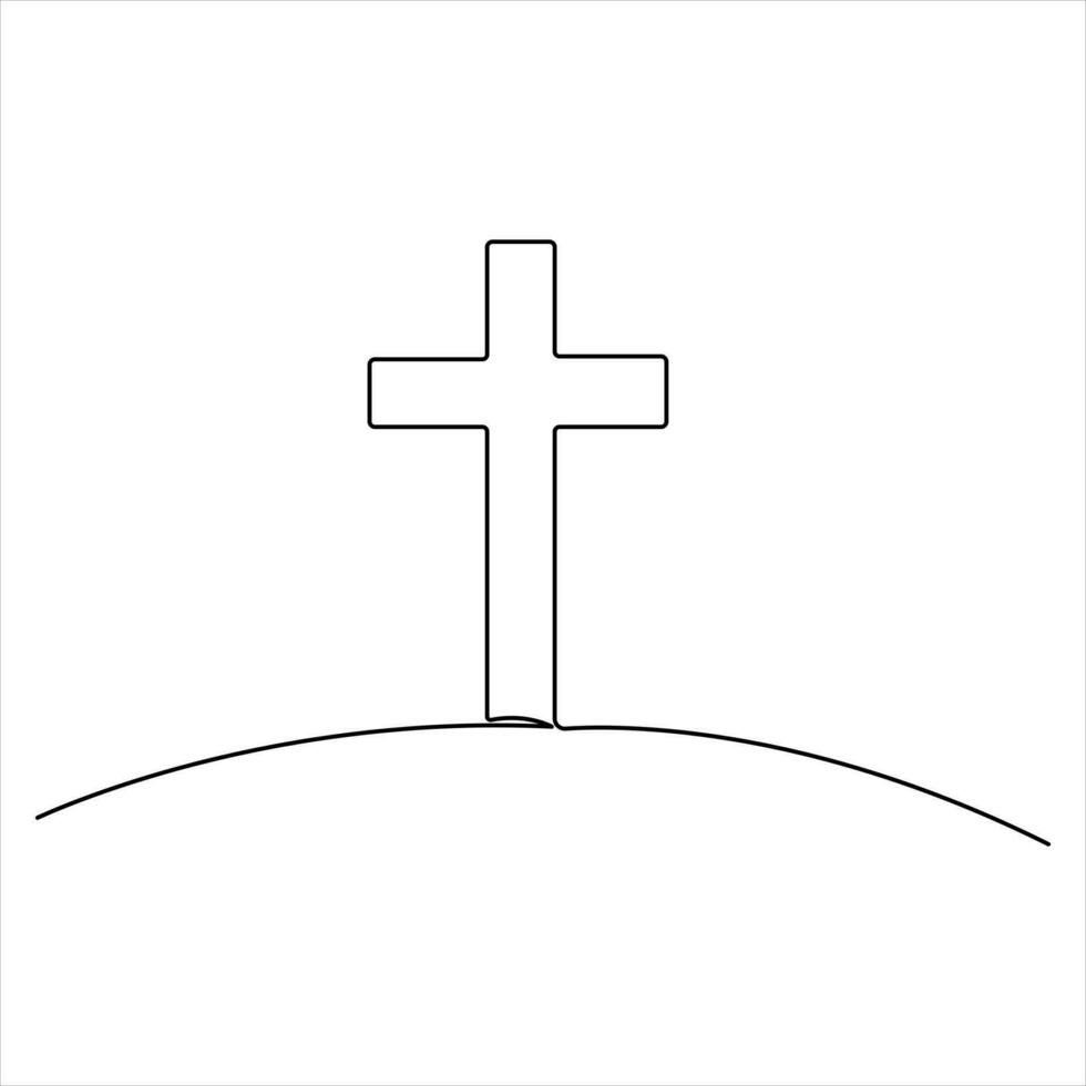 bön- händer med crucifixion översikt konst vektor illustration