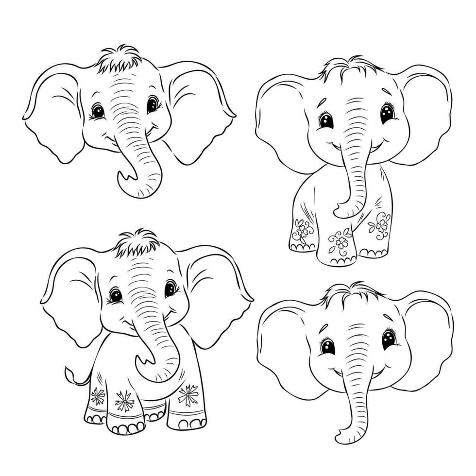 Karikatur Elefanten Vektor skizzieren