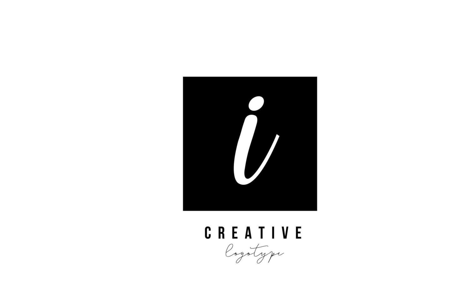 Ich einfaches schwarz-weißes quadratisches Alphabet Buchstaben Logo Icon Design für Unternehmen und Unternehmen vektor