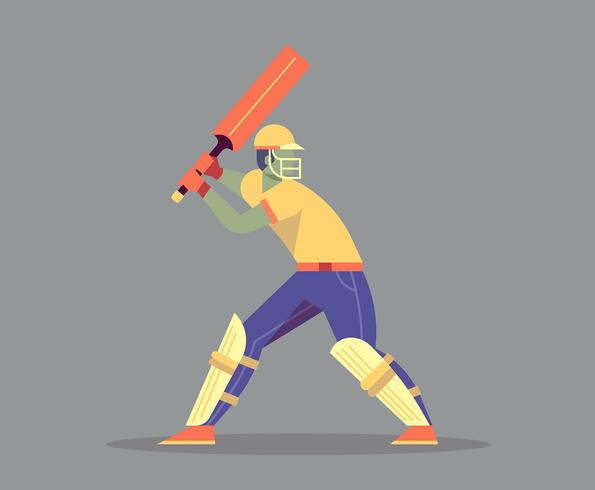 Cricket-Spieler-Illustration vektor