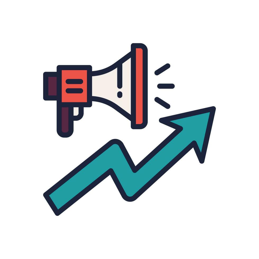 tillväxt marknadsföring ikon. vektor dubbel tona ikon för din hemsida, mobil, presentation, och logotyp design.