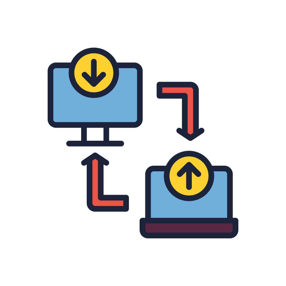 lokal Netzwerk Symbol. Vektor gefüllt Farbe Symbol zum Ihre Webseite, Handy, Mobiltelefon, Präsentation, und Logo Design.