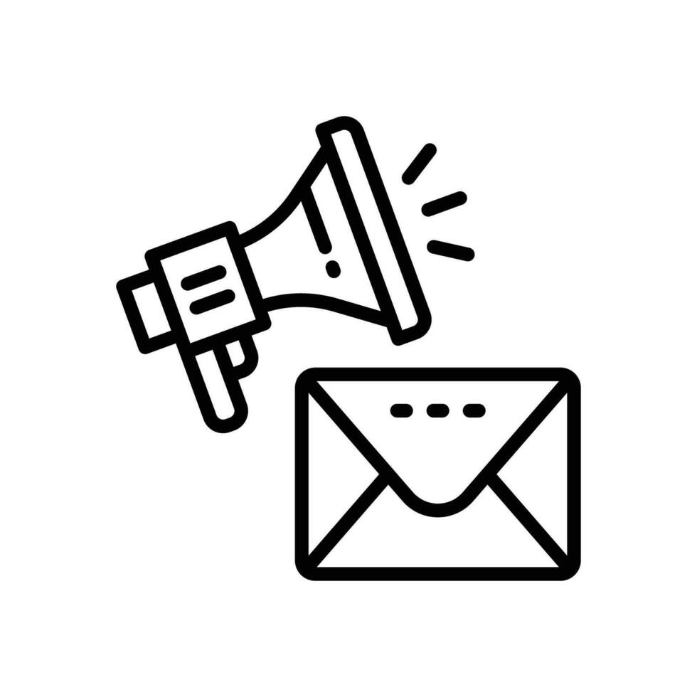 Email Marketing Symbol. Vektor Linie Symbol zum Ihre Webseite, Handy, Mobiltelefon, Präsentation, und Logo Design.