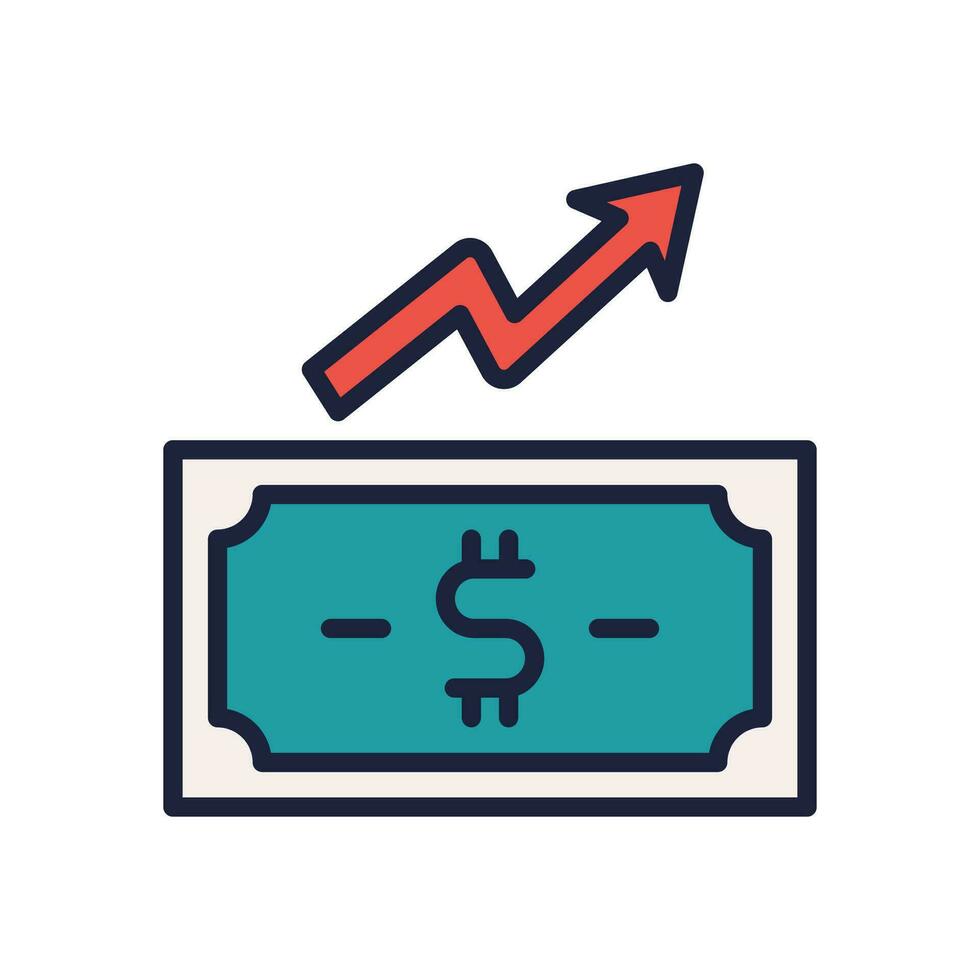 Geld Wachstum Symbol. Vektor Dual Ton Symbol zum Ihre Webseite, Handy, Mobiltelefon, Präsentation, und Logo Design.