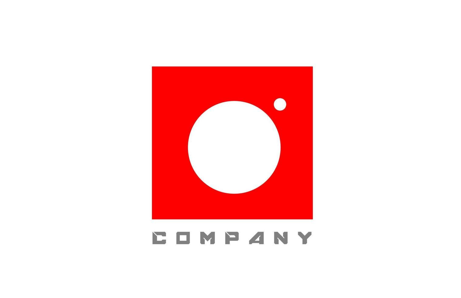 röd vit o alfabetet brev logotyp ikon för företag och företag med prick design vektor