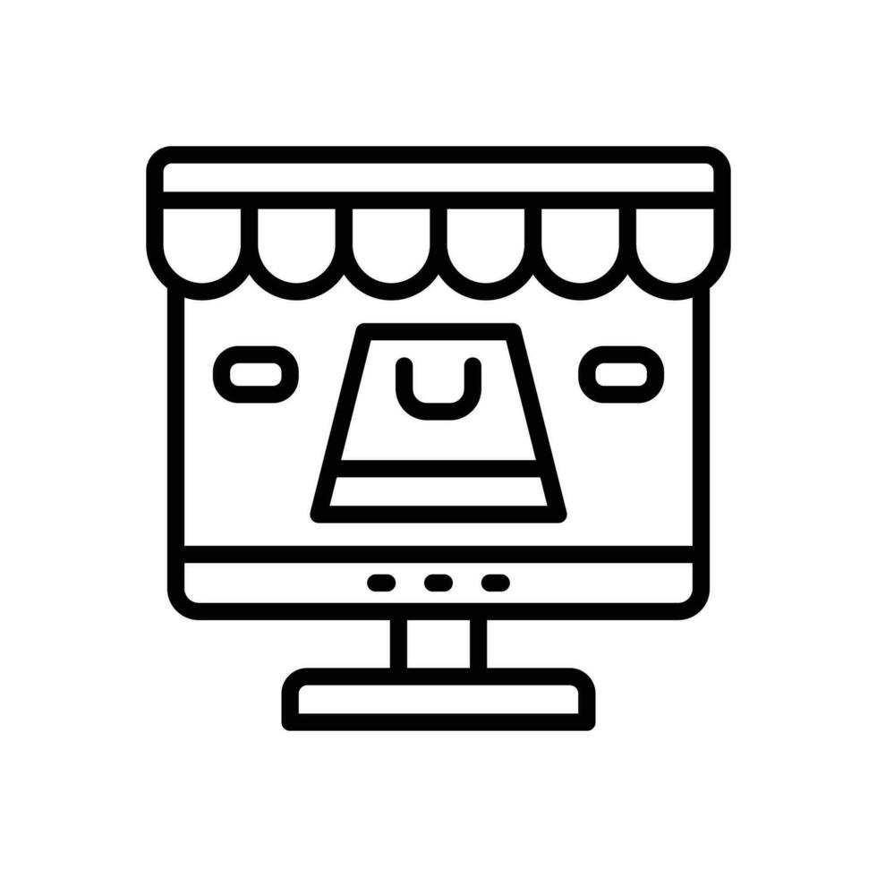 online Geschäft Symbol. Vektor Linie Symbol zum Ihre Webseite, Handy, Mobiltelefon, Präsentation, und Logo Design.