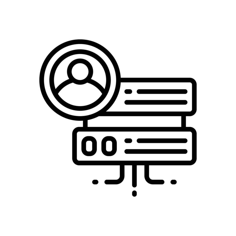 Server Administrator Symbol. Vektor Linie Symbol zum Ihre Webseite, Handy, Mobiltelefon, Präsentation, und Logo Design.