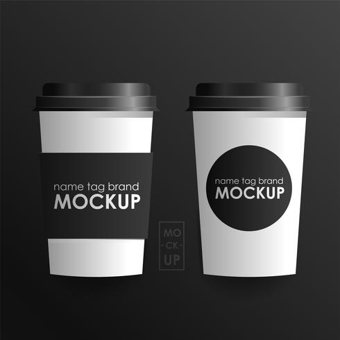 Corporate Identity Designvorlagensatz. Mock-up Kaffeetasse. Vektorreailistisches Konzept vektor