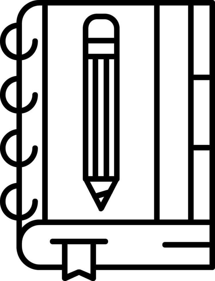 Symbol für Skizzenbuchlinie vektor