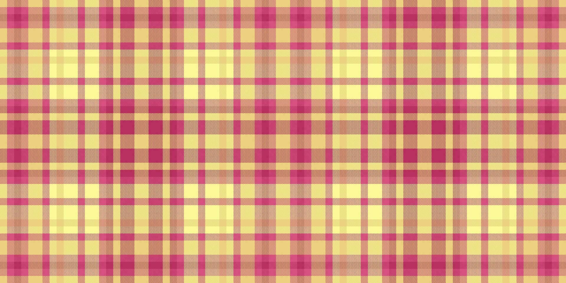 duk textil- sömlös bakgrund, tyst mönster vektor kolla upp. del textur tartan tyg pläd i rosa och bärnsten färger.