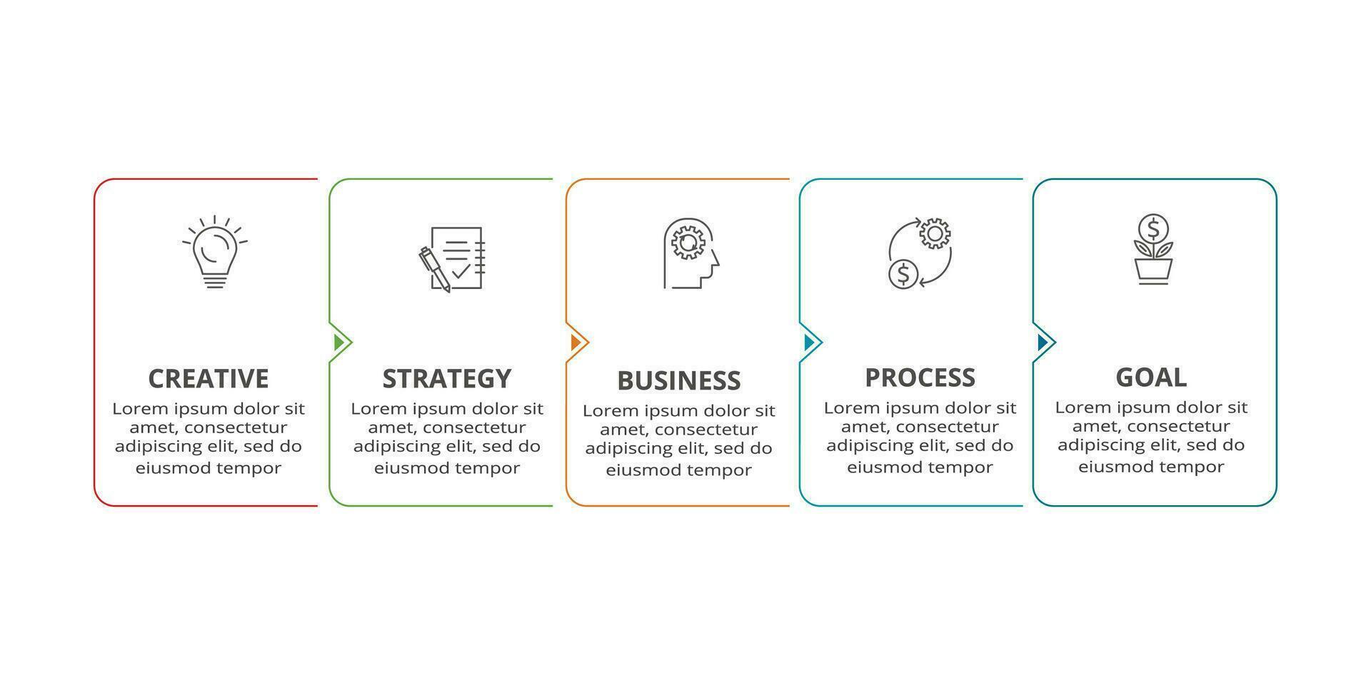 Linie Konzept zum Infografik mit 5 Schritte, Optionen, Teile oder Prozesse. Geschäft Daten Visualisierung. vektor
