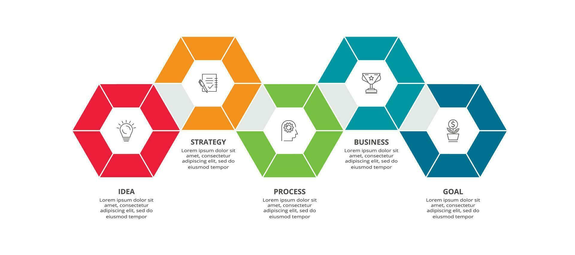 kreativ begrepp för infographic med 5 steg, alternativ, delar eller processer. företag data visualisering. vektor