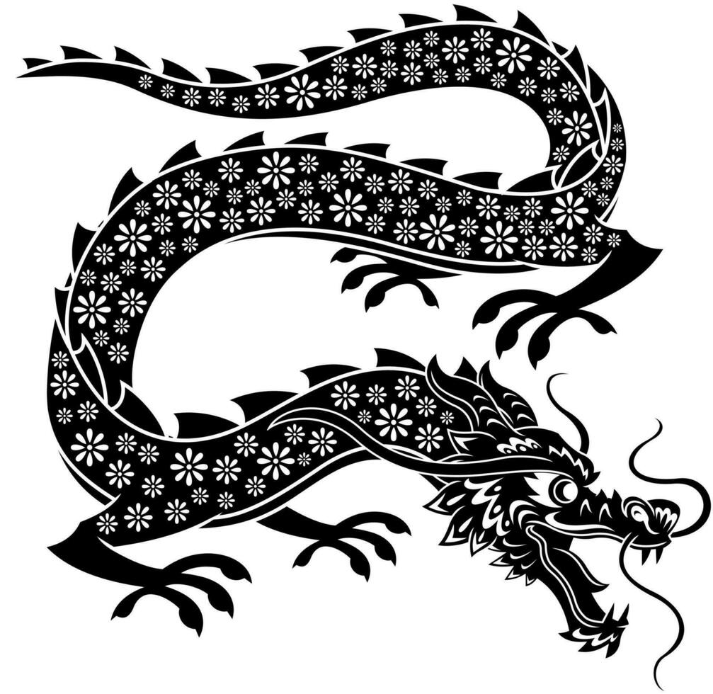 Lycklig kinesisk ny år 2024 år av de drake zodiaken. vektor hand dragen illustration