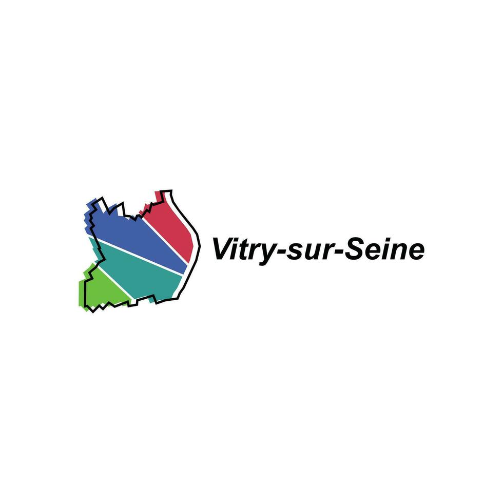 Karte von tugendhaft sur Seine Stadt Design Illustration, Vektor Symbol, Zeichen, Umriss, Welt Karte International Vektor Vorlage auf Weiß Hintergrund