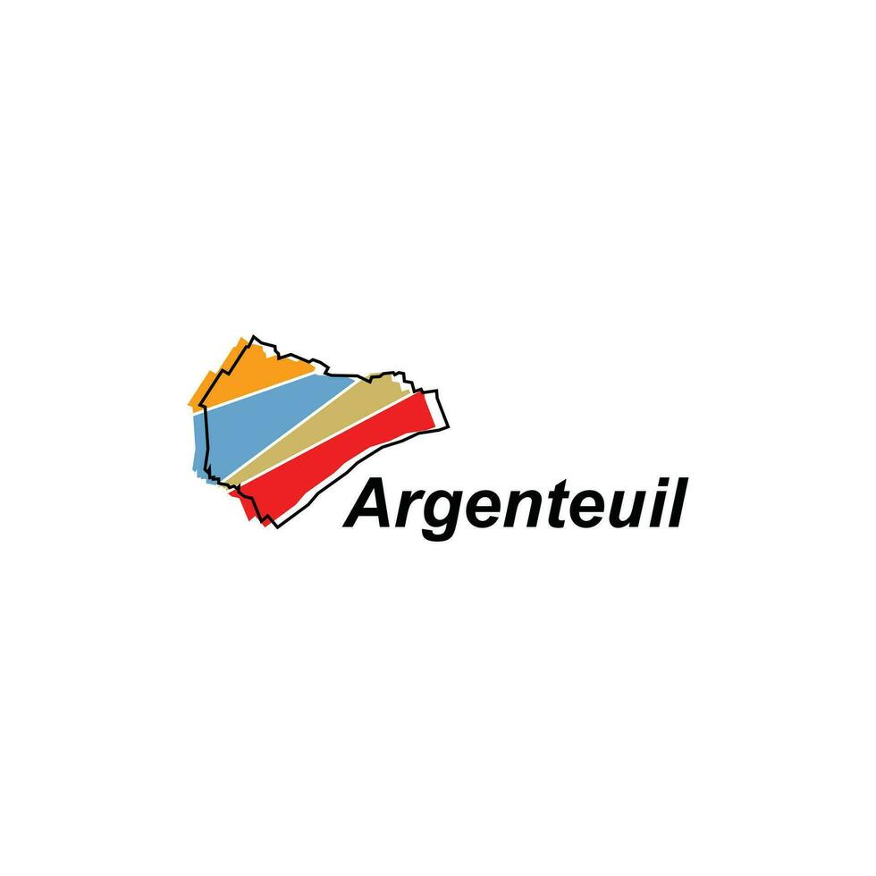 Karta av argenteuil färgrik geometrisk modern översikt, hög detaljerad vektor illustration vektor design mall, lämplig för din företag