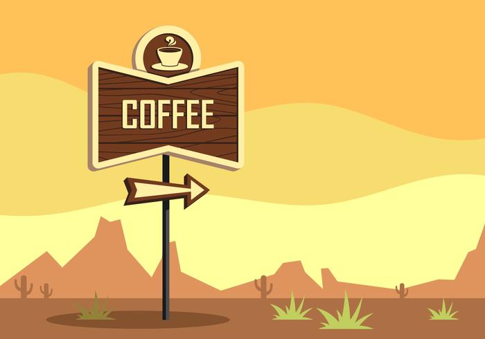 Kaffe Retro Sign Vector