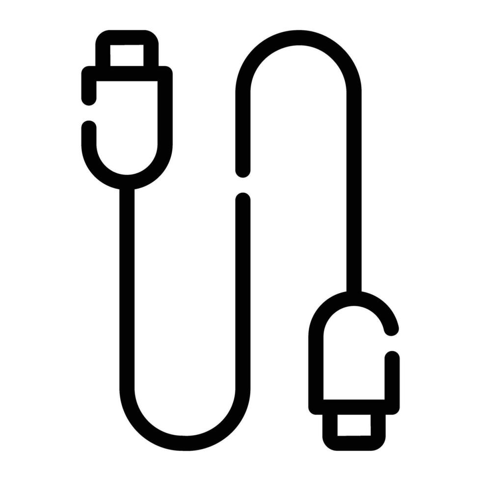 Kabel Verbindung Linie Symbol Hintergrund Weiß vektor