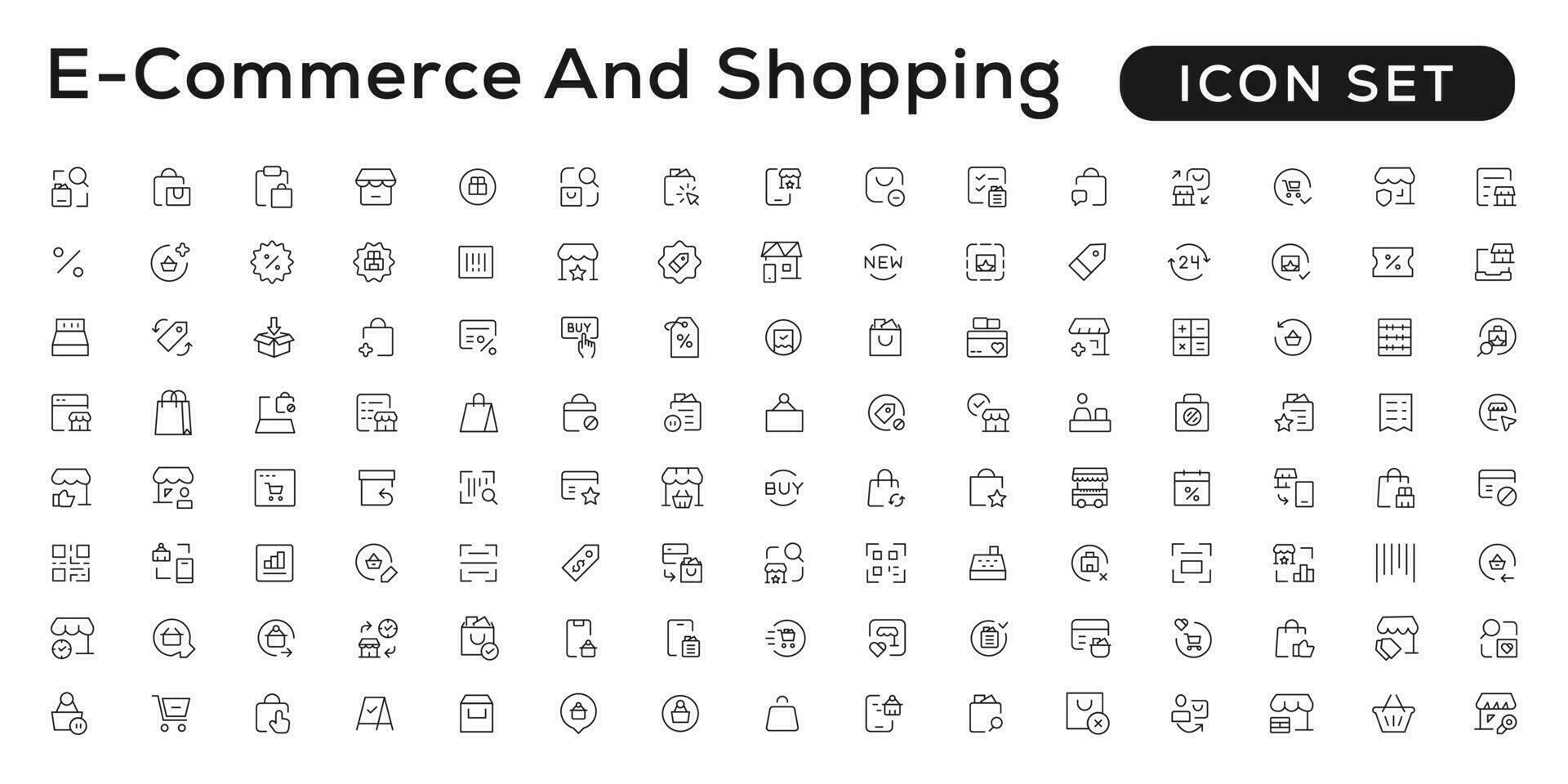 E-Commerce, online Einkaufen und Lieferung Elemente - - minimal dünn Linie Netz Symbol Satz. Gliederung Symbole Sammlung. einfach Vektor Illustration.