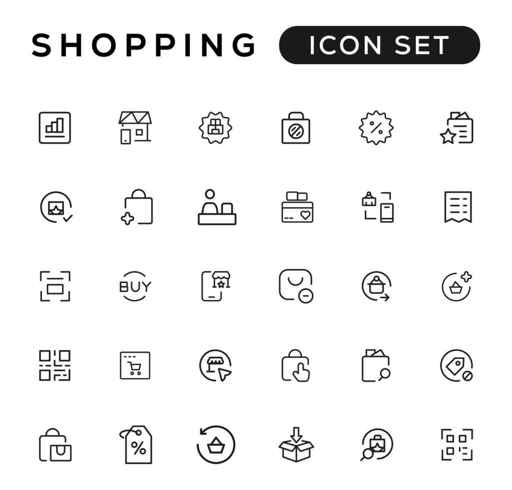 e-handel, uppkopplad handla och leverans element - minimal tunn linje webb ikon uppsättning. översikt ikoner samling. enkel vektor illustration.