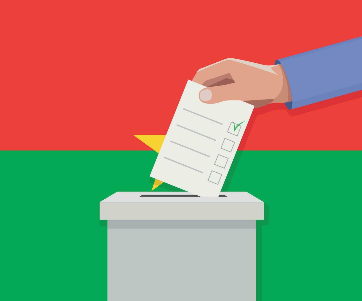 Burkina faso val begrepp. hand sätter rösta bulletin vektor