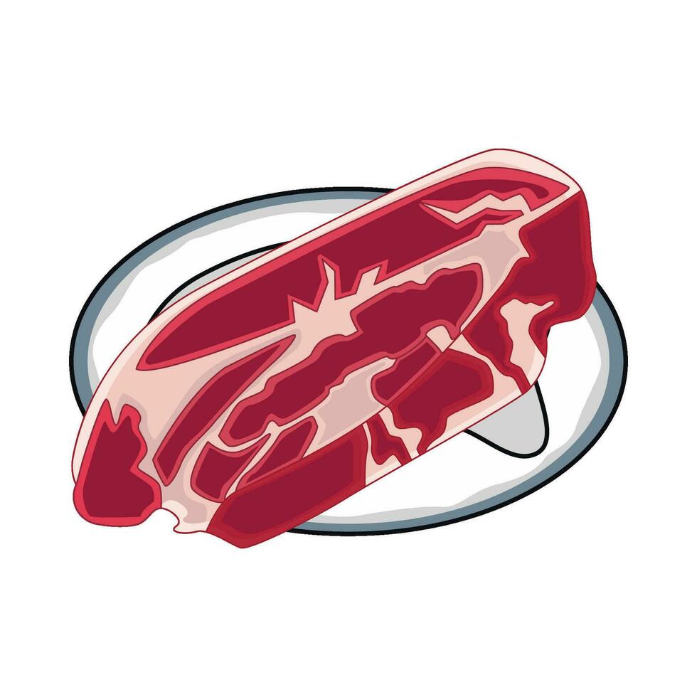 illustration av rå nötkött vektor