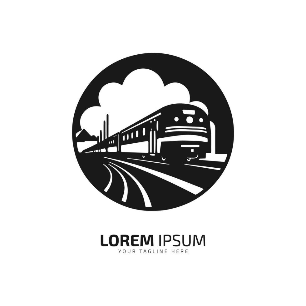 ein Logo von Zug Symbol abstrakt Schiene Vektor Silhouette auf Weiß Hintergrund
