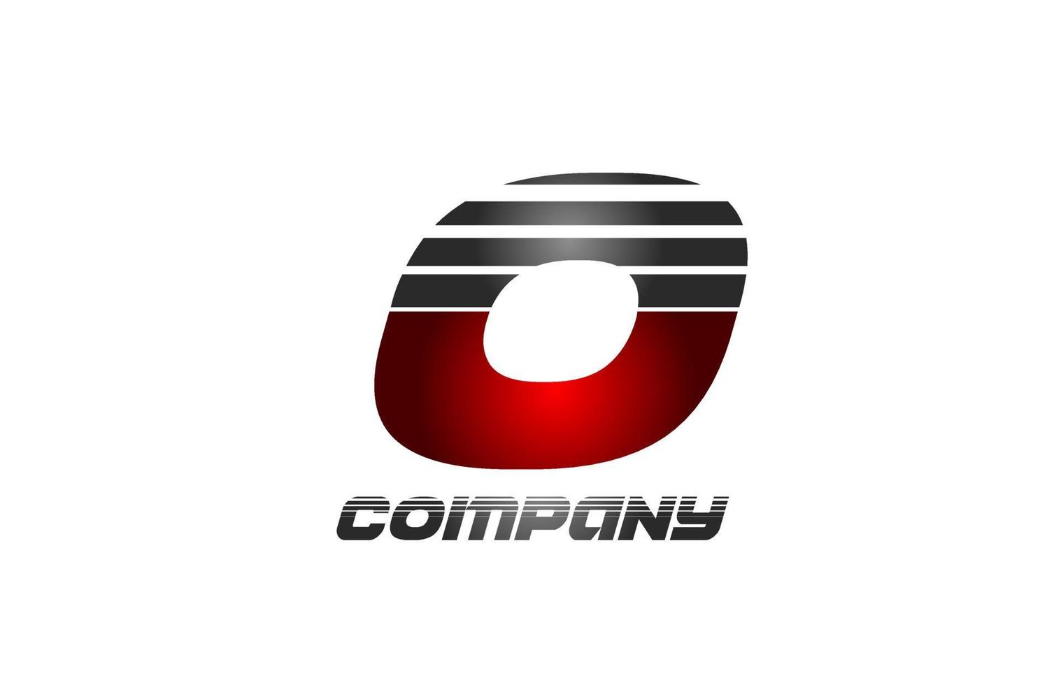 o alfabetet brev logotyp ikon design i röd grå tonad färg för företag och företag vektor