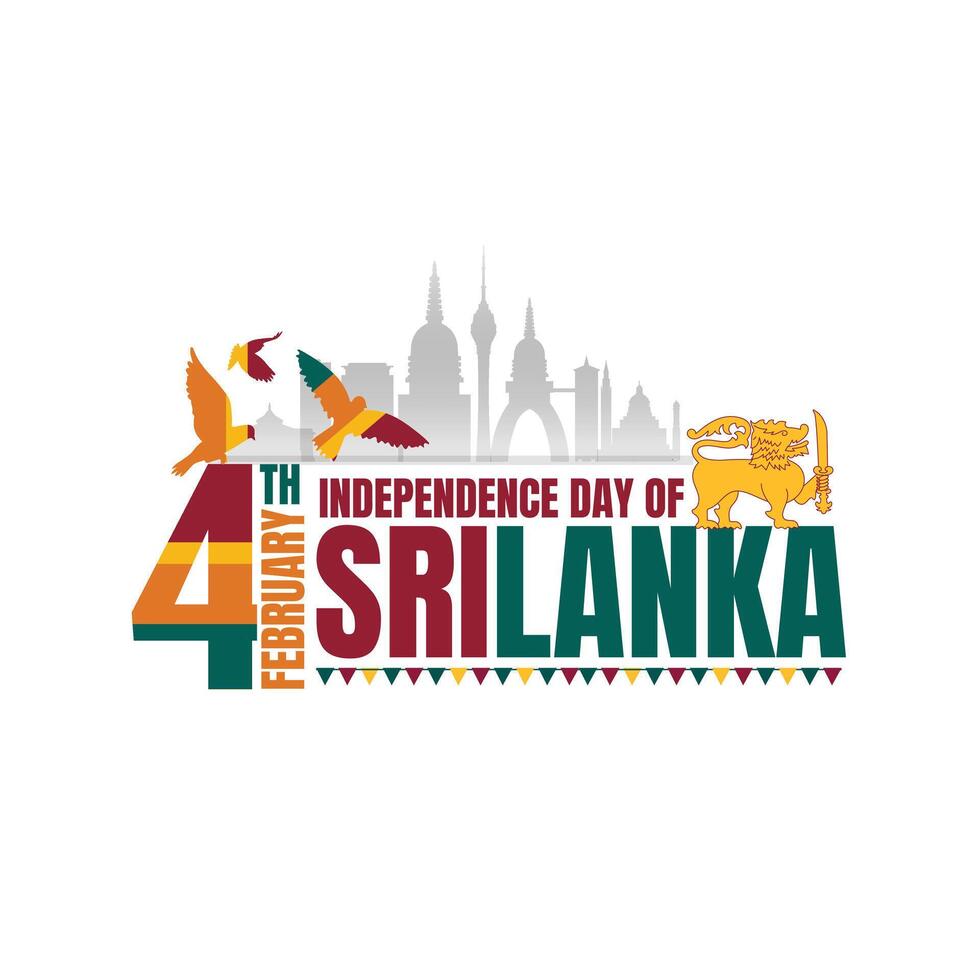 sri lankanska oberoende dag. sri lanka dag försvar begrepp. mall för bakgrund, baner, kort, och affisch. redigerbar vektor illustration. nationell dag av sri lanka