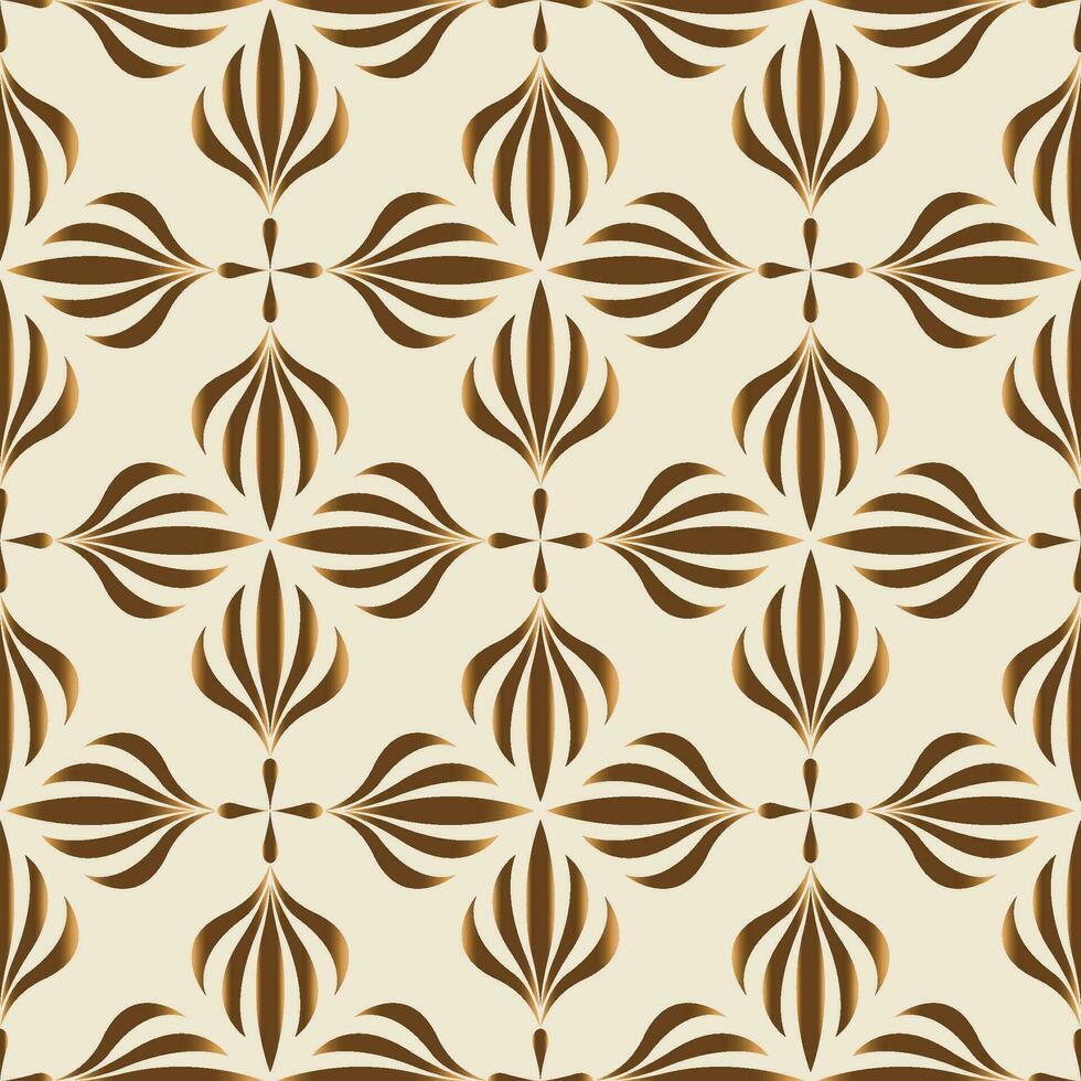 blommig sömlös mönster. retro eleganta geometrisk textur med guld konst nouveau kakel. vektor geometrisk dekorativ löv textur isolerat på antik vit bakgrund abstrakt konst deco stil