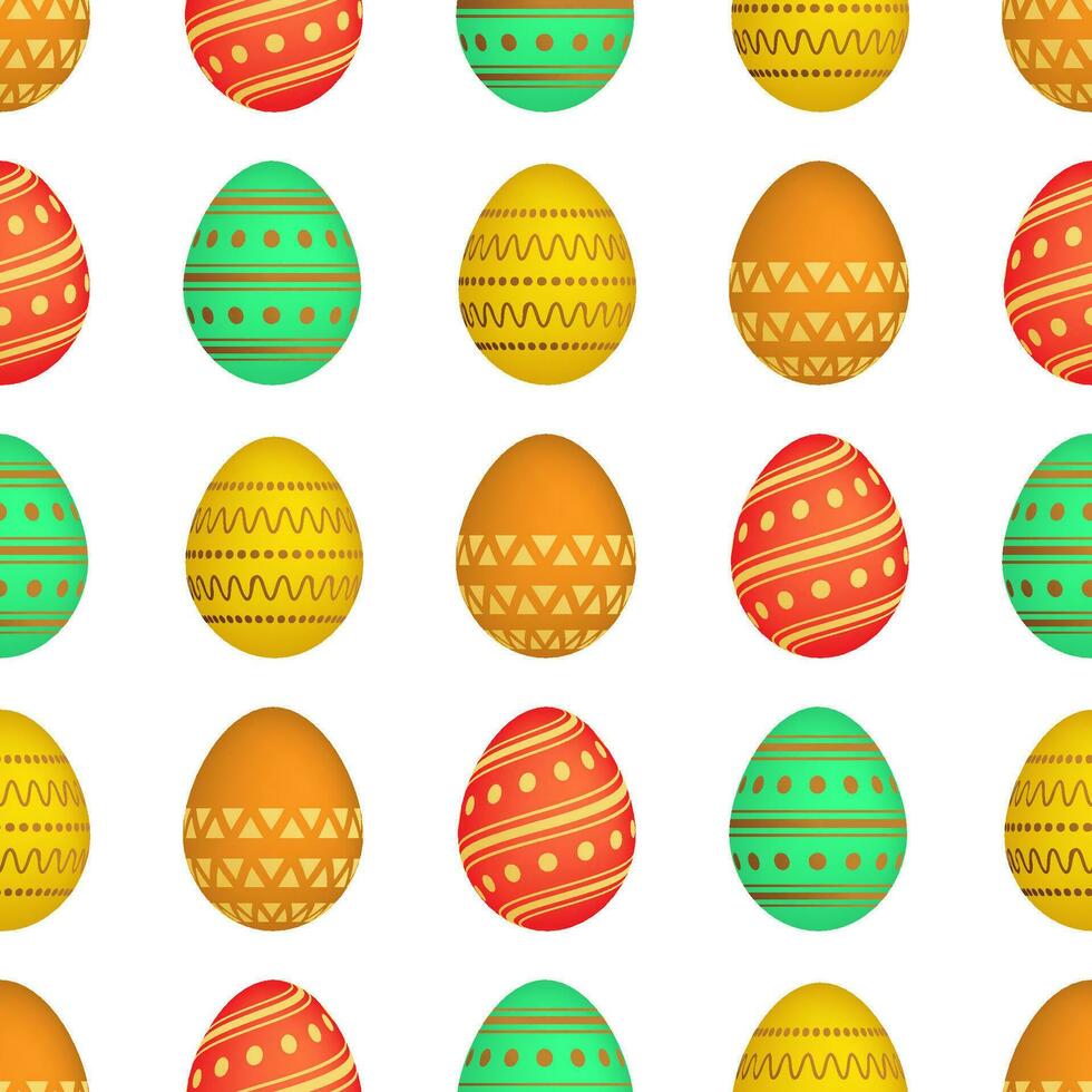 sömlös mönster med färgrik påsk ägg. vektor illustration