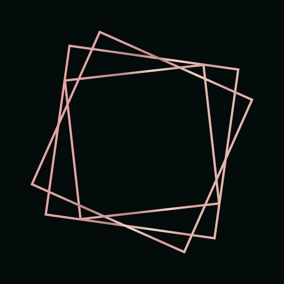 Rose Gold geometrisch polygonal Rahmen vektor