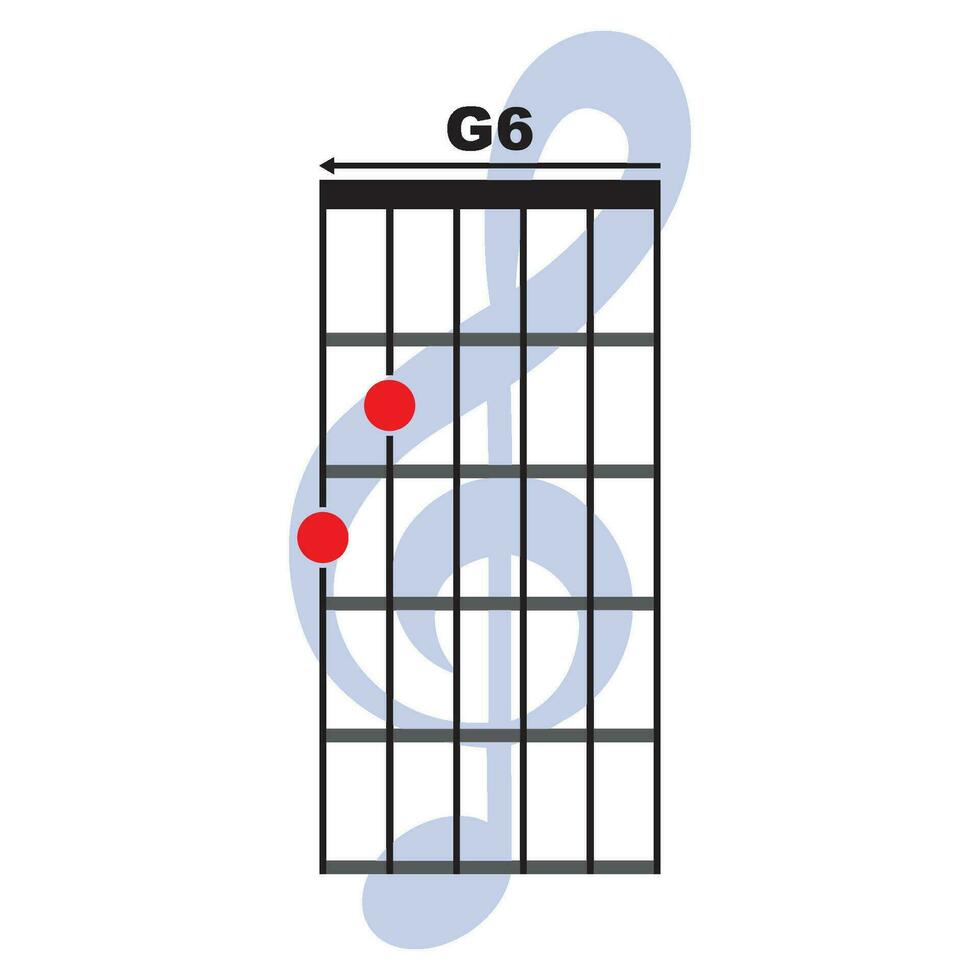 g6 Gitarre Akkord Symbol vektor