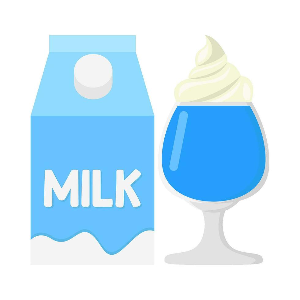 milkshake vanilj med låda mjölk illustration vektor
