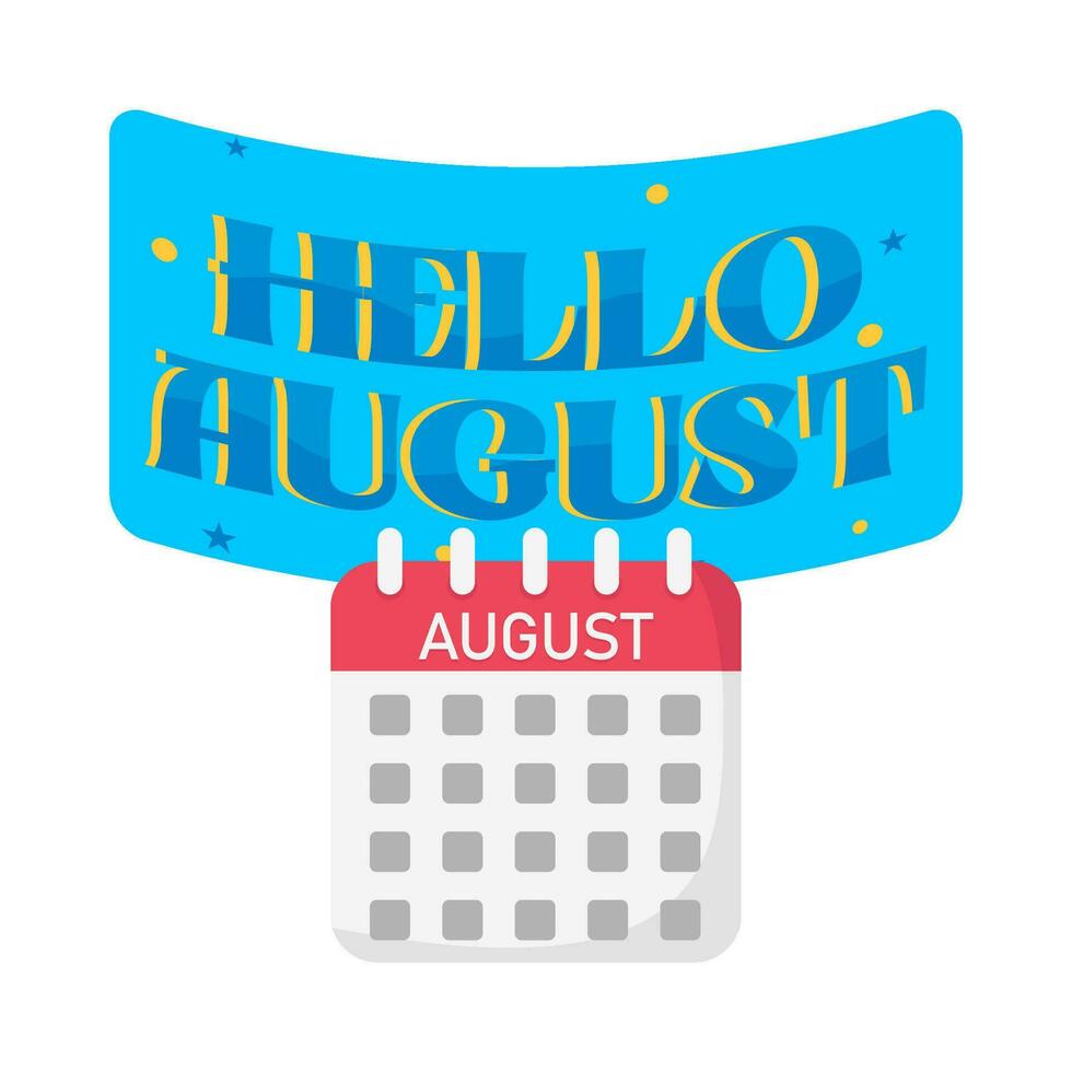 Hallo August mit Kalender Illustration vektor