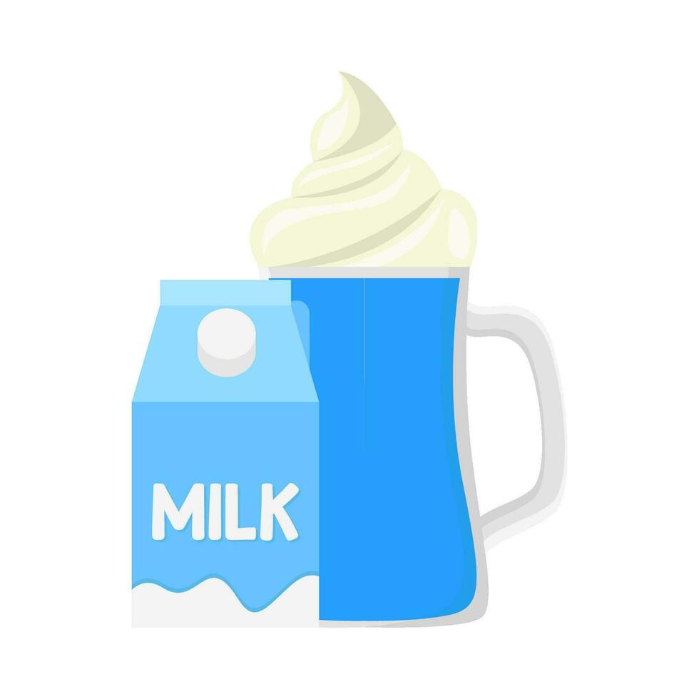 Milchshake Vanille mit Box Milch Illustration vektor