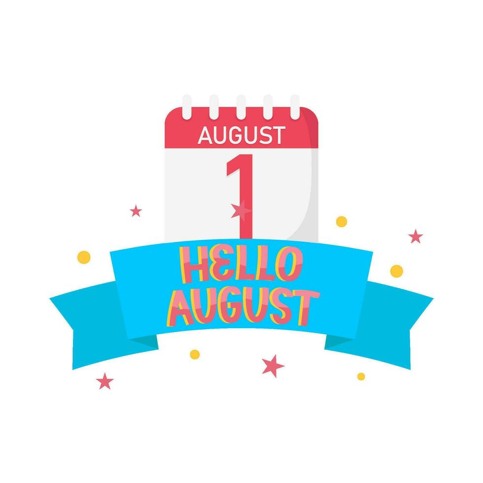 Hej augusti med kalender illustration vektor