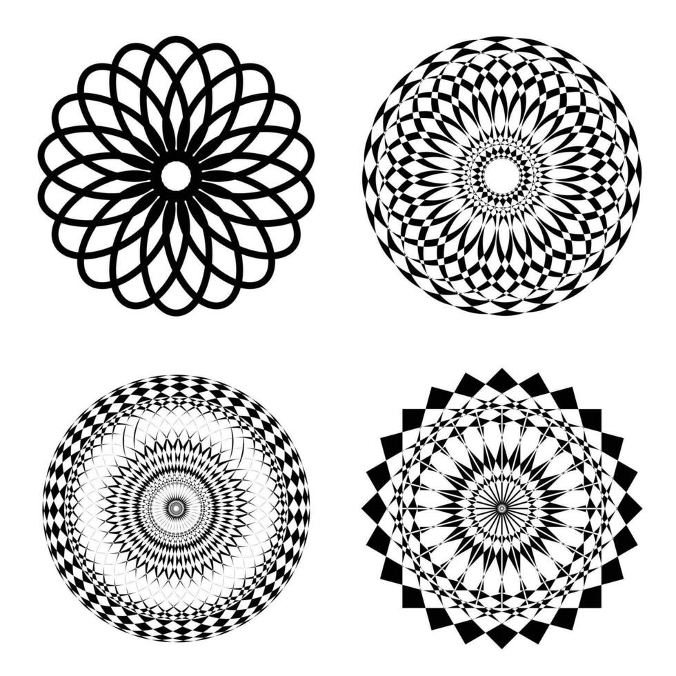 vit vektor mandala design uppsättning